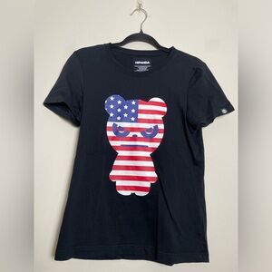 HiPanda Angry Panda American‎ Flag Print Slim Fit Women’s T-Shirt - L